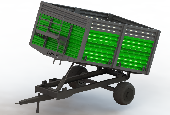 旋转轮的农用拖车，也用于饲料或谷物